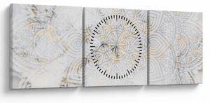 Tablou - Mandale albe (cu ceas) (90x30 cm)