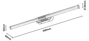 Rabalux 75097 - Iluminare LED pentru oglindă de baie TENEBRA 8W/230V IP44 60 cm negru