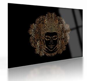 Tablou pe sticlă - Buddha auriu (70x50 cm)