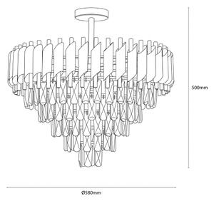 BRILAGI - Lustră aplicată ECLIPSE 9xE14/10W/230V diam. 58 cm argintie