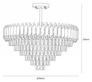 BRILAGI - Lustră aplicată ECLIPSE 12xE14/10W/230V, diametru 78 cm, argintie