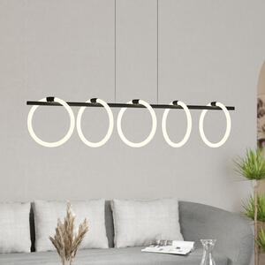 EGLO Caranacoa lampă suspendată LED, 5 becuri, Negru, Camera de zi / sufragerie, Metal, Modern