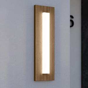 EGLO Bitetto LED lampă de perete pentru exterior, plastic, aspect lemn, Lemn, Metal