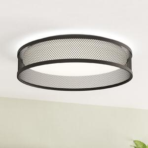 EGLO Luppineria plafonieră LED plasă de oțel, negru, Negru, Camera de zi / sufragerie, Metal, Modern
