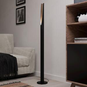 EGLO Barbotto lampadar LED negru/aspect stejar 4 becuri, Negru, Camera de zi / sufragerie, Metal, Modern