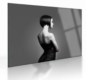 Tablou pe sticlă - Femeie elegentă (70x50 cm)