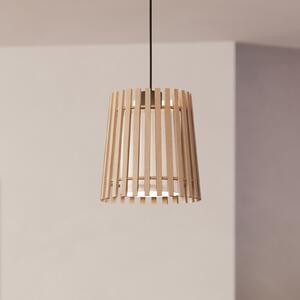 EGLO Fattoria lampă suspendată cu abajur dublu, 1 bec, reglabil, Lemn, Camera de zi / sufragerie, Lemn, Casă de țară / Rustic