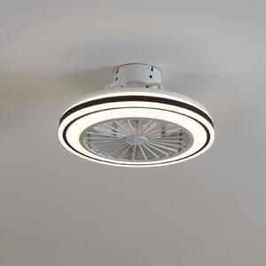 EGLO Ventilator de tavan Almeria LED CCT, alb/negru, reglabil, Alb, Camera de zi / sufragerie, Plastic, Modern