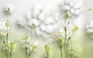 Tapet 3D Flowers Linen