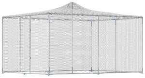 PawHut Țarc pentru Găini de Exterior, 4x3x2m 12㎡ Adăpost pentru Găini din Oțel Galvanizat cu Acoperiș Impermeabil Anti-UV și Închidere Dublă, Coteț pentru Păsări, Animale Mici, Iepuri și Rațe | Aosom Romania