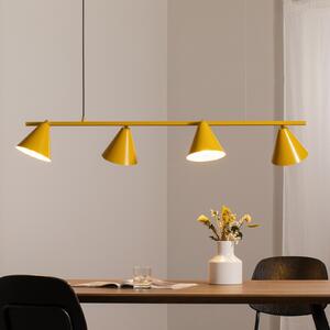 ALDEX Lampă suspendată Form 4, galbenă, din metal, cu 4 becuri, formă conică, soclu, reglabil, Galben, Camera de zi / sufragerie, Metal, Modern