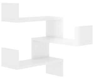 Raft de perete pe colț, alb extralucios, 40x40x50 cm, PAL