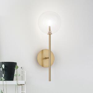IDEAL LUX Aplică Equinoxe, alamă/chihlimbar, înălțime 45 cm, Auriu / Alamă, Camera de zi / sufragerie, Metal
