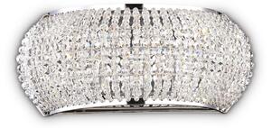 IDEAL LUX Aplică Pasha, lățime 25 cm, crom/transparent, Crom, Camera de zi / sufragerie, Sticlă