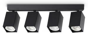 IDEAL LUX Spot de tavan Dynamite Square negru 38 cm cu 4 becuri, Negru, Camera de zi / sufragerie, Metal, Modern