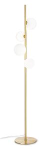 IDEAL LUX Lampadar Perlage, alamă/alb, înălțime 164 cm, 4 becuri, Auriu / Alamă, Camera de zi / sufragerie, Metal
