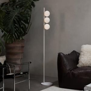 IDEAL LUX Lampadar Binomio, alb, înălțime 160 cm, metal, cu 3 becuri, Alb, Camera de zi / sufragerie, Metal, Modern