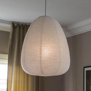 PR Home lampă suspendată Maki, alb, hârtie, Ø 43 cm, E27, reglabil, Alb, Camera de zi / sufragerie, Hârtie / Carton