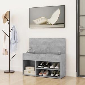 Banchetă pantofar, gri beton, 80x30x45 cm, PAL