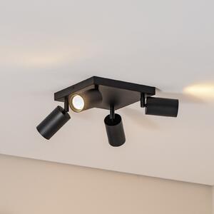 Argon Spot de tavan Sado, negru, oțel, reglabil, 4 becuri, reglabil, Negru, Camera de zi / sufragerie, Metal, Modern