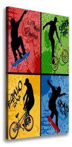Tablou canvas Biciclete și skateboard