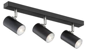 Argon Spot de tavan Noah, negru/crom, oțel, 3 becuri, reglabil, Negru, Camera de zi / sufragerie, Metal, Modern