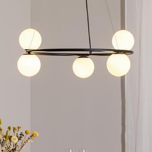 SIGMA Lampă suspendată Gama, 5 becuri, negru, reglabil, Negru, Camera de zi / sufragerie, Metal