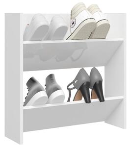 Pantofar de perete, alb extralucios, 60x18x60 cm, PAL