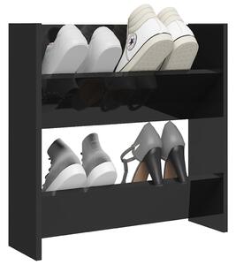 Pantofar de perete, negru extralucios, 60x18x60 cm, PAL