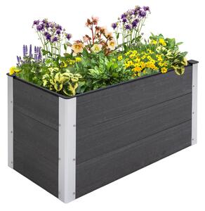 Strat ridicat, jardinieră gri din WPC și aluminiu 100 x 50 x 50 cm