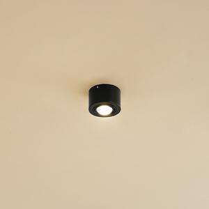 Lindby Downlight Jyla, 1 bec, negru mat, GX53, reglabil, Negru, Camera de zi / sufragerie, Metal, Modern