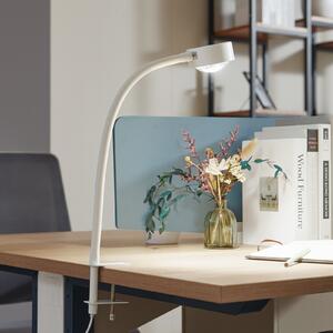Lindby Lampa cu clemă șurub Jyla, alb mat, GX53, braț flexibil, Alb, Camera de zi / sufragerie, Metal, Modern