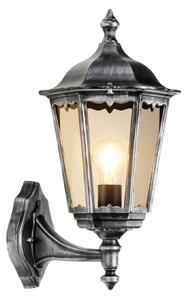 LCD Aplică exterior 1110 felinar vertical negru-argint, reglabil, Gri, Metal, Antichitate