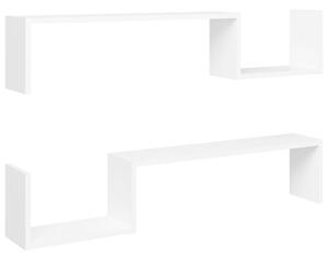 Rafturi de perete, 2 buc., alb, 100x15x20 cm, PAL
