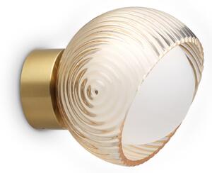 IDEAL LUX Aplică Bloom, culoare alamă, Ø 12 cm, metal, Auriu / Alamă, Camera de zi / sufragerie, Metal, Modern