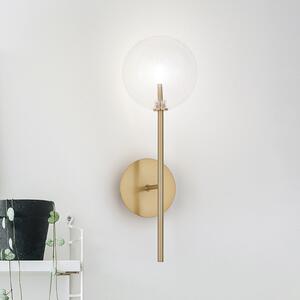 IDEAL LUX Aplică Equinoxe, alamă/transparent, înălțime 45 cm, Auriu / Alamă, Camera de zi / sufragerie, Metal