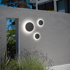 IDEAL LUX Lampa de perete pentru exterior LED Punto, antracit, Ø 30 cm, Negru, Metal, Modern