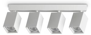 IDEAL LUX Spot de tavan Dynamite Square alb, 38 cm, cu 4 becuri, Alb, Camera de zi / sufragerie, Metal, Modern