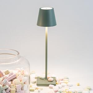 Zafferano Lampă cu acumulator Poldina micro IP65 salvie, reglabil, Verde, Aluminiu, Modern