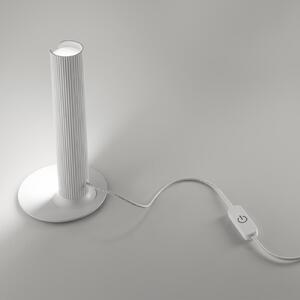 IDEAL LUX Lampa de masă cu LED Dorica, albă, înălțime 25 cm, reglabil, Alb, Camera de zi / sufragerie, Aluminiu, Modern