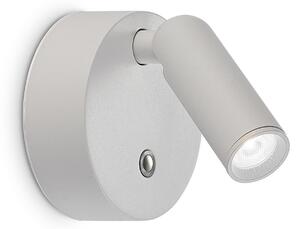 IDEAL LUX Spot de perete cu baterie LED „Bean”, alb, lățime 8 cm, reglabil, Alb, Camera de zi / sufragerie, Metal, Modern