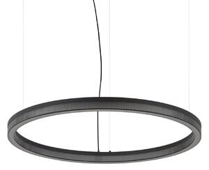 IDEAL LUX Lampă suspendată LED Crown, Ø 80 cm, negru, metal, Negru, Camera de zi / sufragerie, Metal, Modern