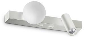 IDEAL LUX Aplică LED Binomio, albă, lățime 22 cm, metal, 2 becuri, Alb, Camera de zi / sufragerie, Metal, Modern, Spot de perete