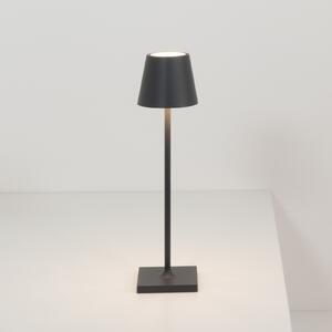 Zafferano Lampă cu acumulator Poldina micro, IP65 negru, reglabil, Negru, Aluminiu, Modern