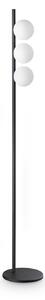 IDEAL LUX Lampadar Binomio, negru, 160 cm, metal, cu 3 becuri, Negru, Camera de zi / sufragerie, Metal, Modern
