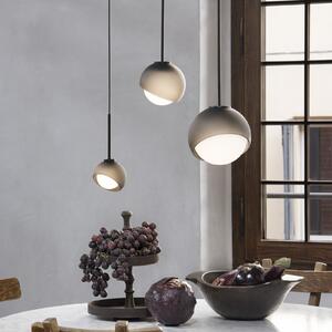 IDEAL LUX Lampă suspendată Bloom, Ø 12 cm, negru, metal/sticlă, Negru, Camera de zi / sufragerie, Metal, Modern