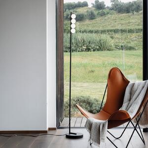 IDEAL LUX Lampadar LED Binomio, negru, 155 cm, metal, cu 4 becuri, Negru, Camera de zi / sufragerie, Metal, Modern