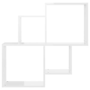 Raft de perete cub, alb extralucios, 80x15x78,5 cm, PAL
