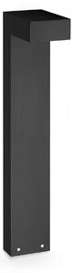 IDEAL LUX Bornă luminoasă LED Sirio, negru, înălțime 60 cm, metal, Negru, Aluminiu, Modern