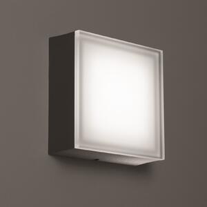 LCD LED lampă de perete pentru exterior 1426 grafit 20 x cm, Negru, Metal
